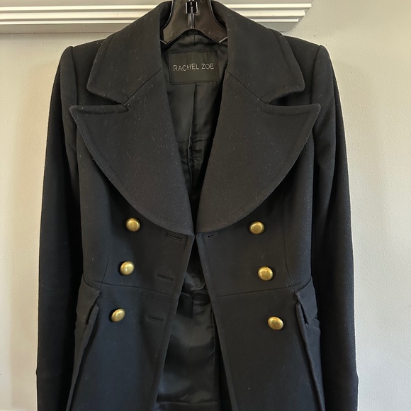 Rachel Zoe Jackets & Blazers - Rachel Zoe Military Style Wool Peacoat Black - Size 2